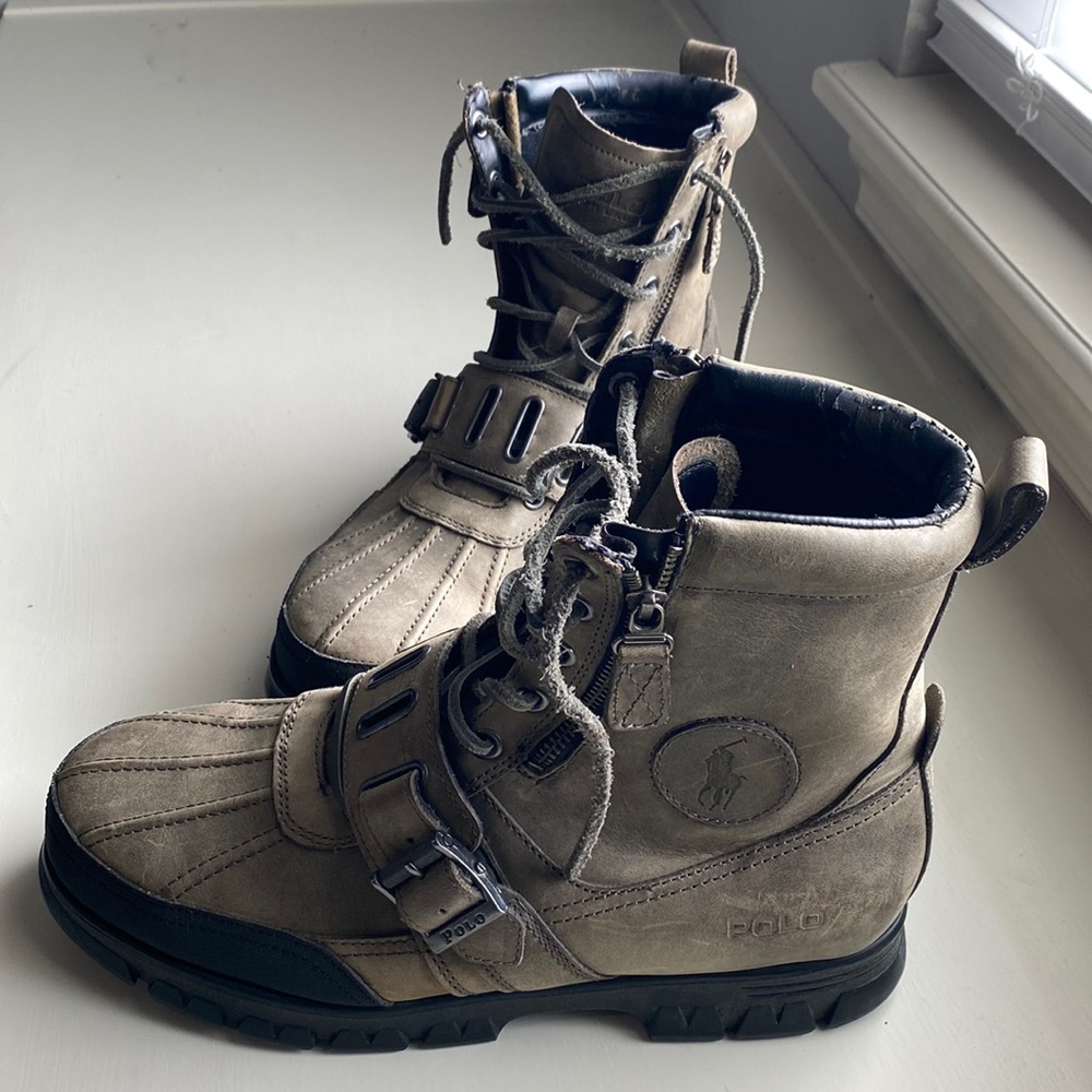 Ralph Lauren Polo Andres Grey Nubuck Leather Duck Boots US Men's Size 12
